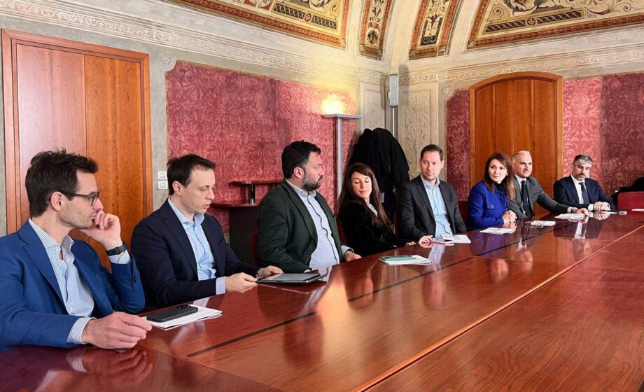 I relatori durante la conferenza stampa del forum Duezerocinquezero 2025 che affonterà anche la sostenibilità del sistema sanità