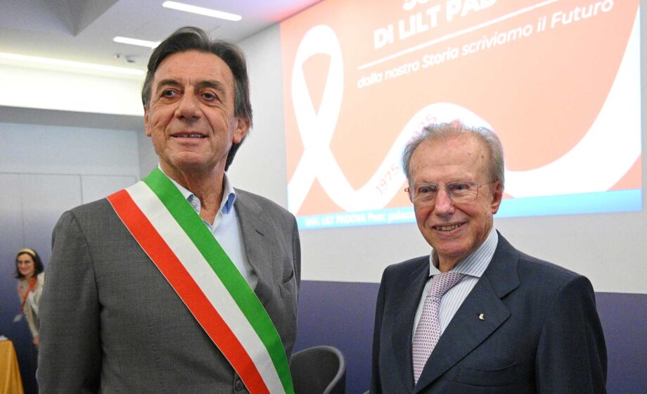 Nella foto ci sono Giordani e Tabacchi per la celebrazione dei 50 dell'associazione LILT a Padova